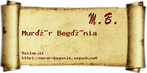 Murár Begónia névjegykártya